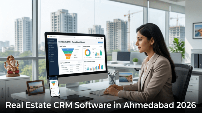 Real Estate CRM Software in Ahmedabad 2026 Lead Tracking & Property Management in One App