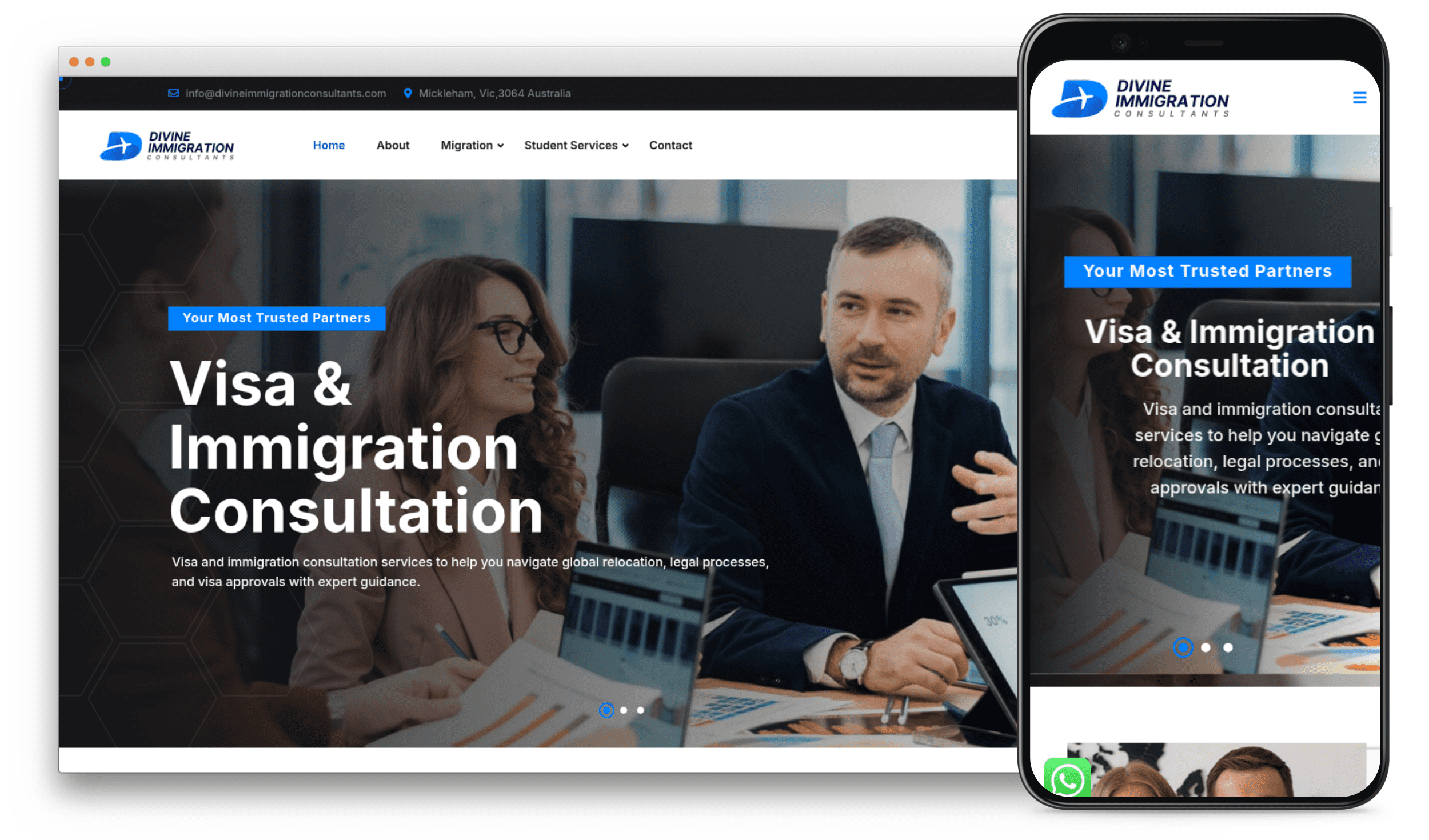 Divine Immigration Consultants Services Website